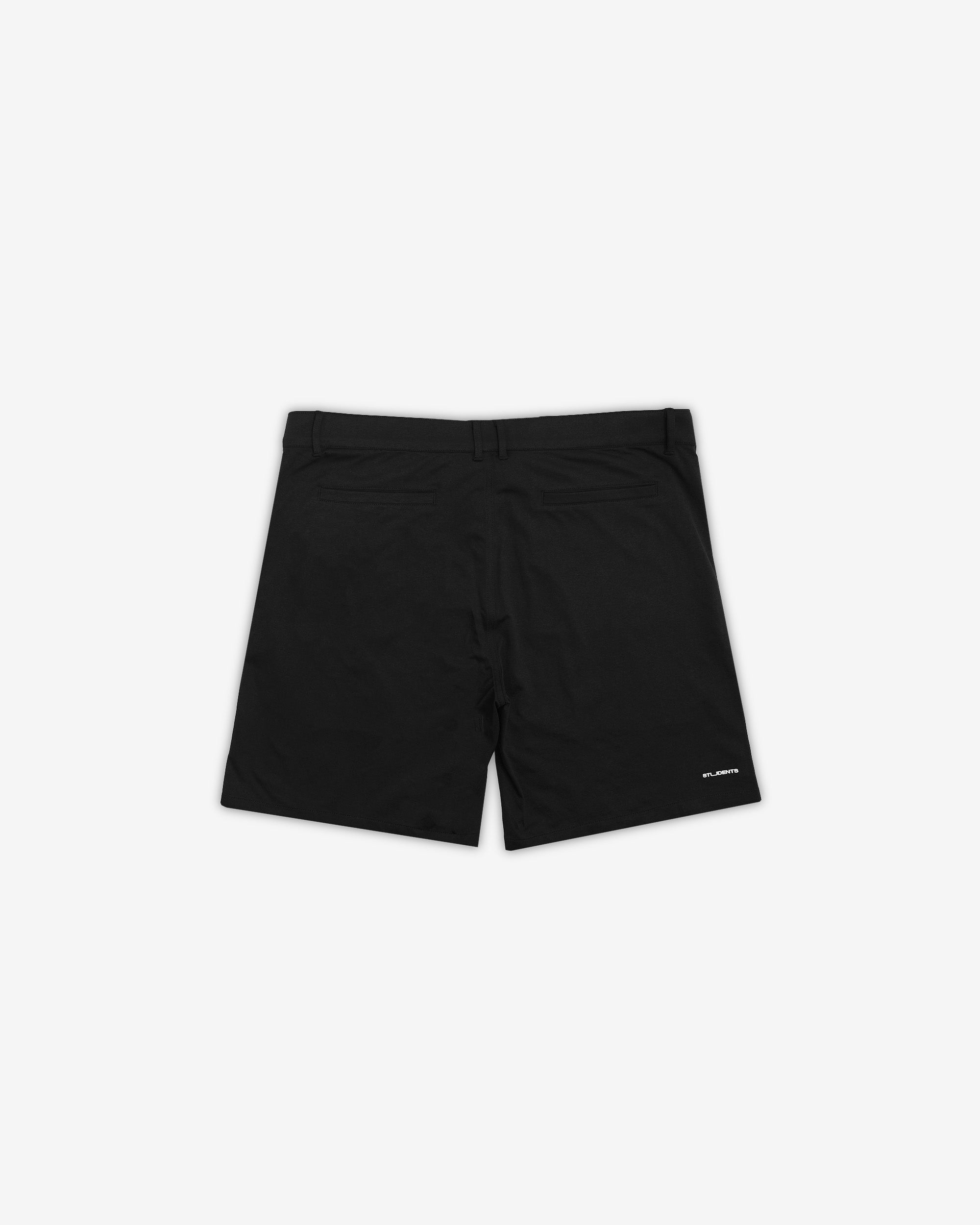 Black shorts on a white background