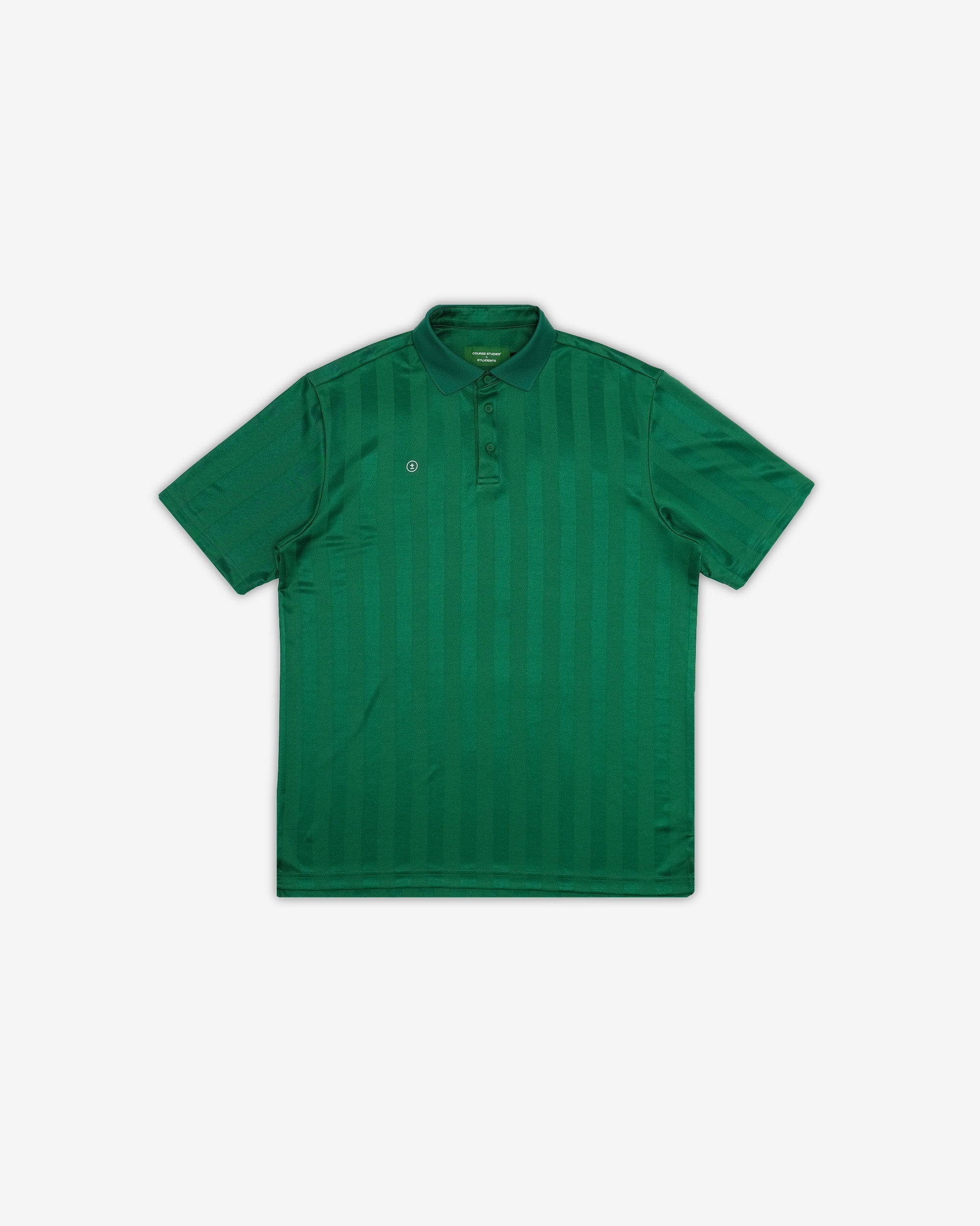 Green polo shirt on a white background