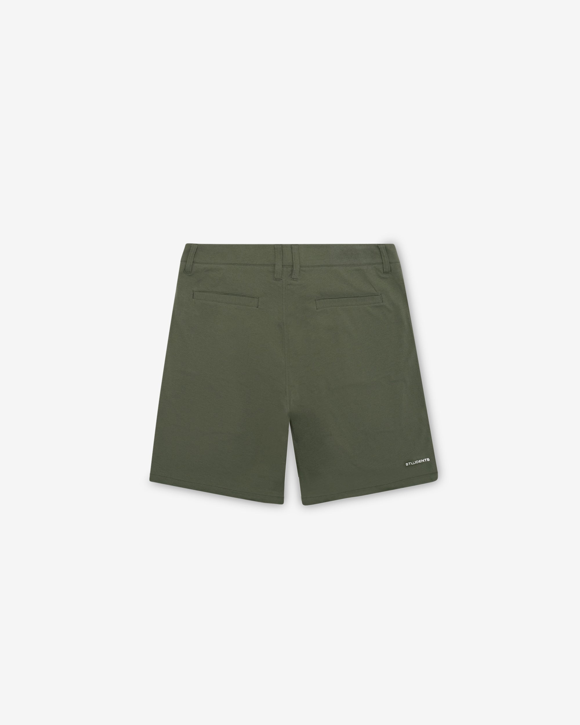 Green shorts on a light gray background