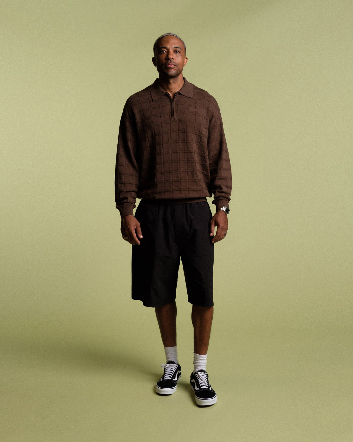 Knight Knitted L/S Polo Sweater
